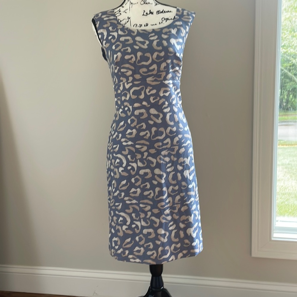 Ann Taylor Leopard Print Sleeveless Sheath Dress
